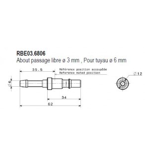 METR - ABOUT Dia 6 STAUBLImale / filetage Male G1/4 RBE06.6151 staubli - 8242466