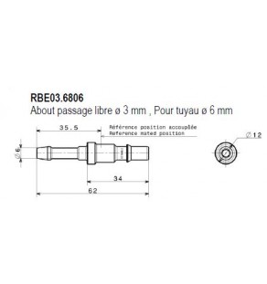METR - RACCORD Obturateur Dia 6 - Filetage Male G 1/4 RBE06.1151 staubli 8242456