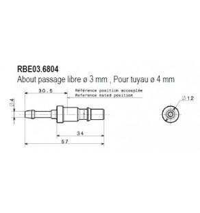 METR - RACCORD Obturateur Dia 3 - Filetage Male G 1/4 RBE03.1151 staubli 8242406