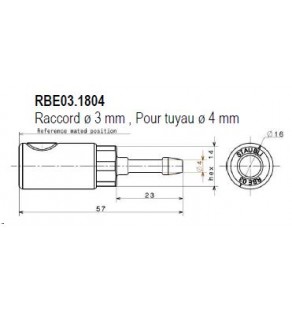 METR - RACCORD Obturateur Dia  3 - pour Tuyau Ø 4mm RBE03.1804 staubli