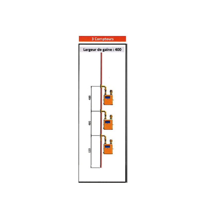 CM Élément Étage D 54 X 1 - 3 piquages - En simple (suivant specification GRDF CM Élément Étage D 54 X 1 - 3 piquages - En simple (suivant specification GRDF