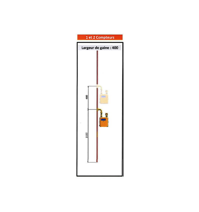 CM Élément Étage D 28 X 1 - 2  piquages - En simple (Suivant spécification GRDF CM Élément Étage D 28 X 1 - 2  piquages - En simple (Suivant spécification GRDF