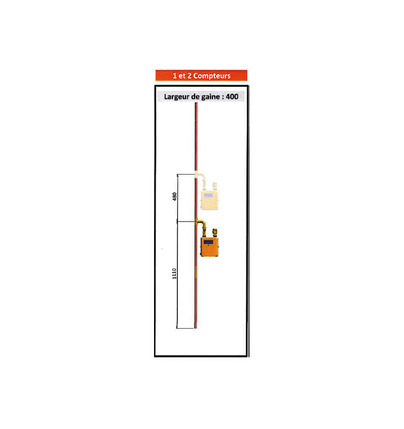 CM Élément Étage D 35 X 1 - 2  piquages - En simple (suivant spécification GRDF CM Élément Étage D 35 X 1 - 2  piquages - En simple (suivant spécification GRDF