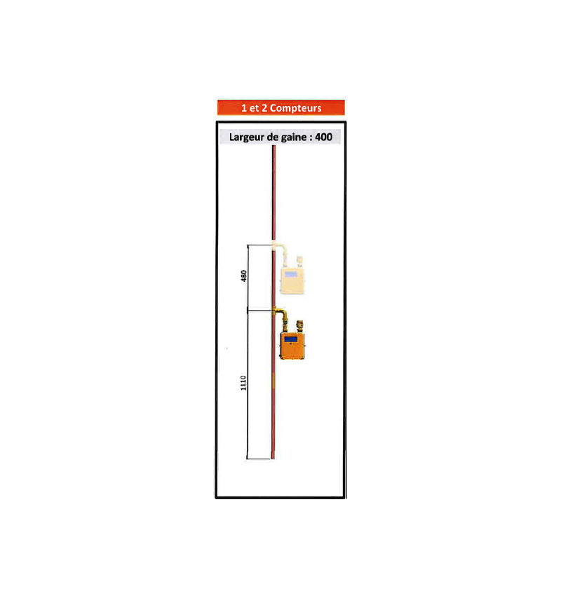CM Élément Étage D 54 X 1 - 2  piquages - En simple (suivant specification GRDF CM Élément Étage D 54 X 1 - 2  piquages - En simple (suivant specification GRDF