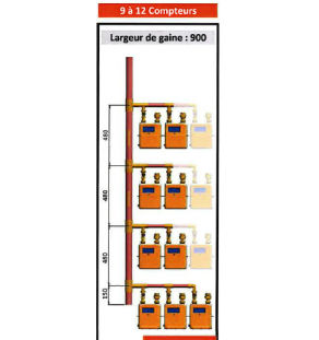 CM Élément Étage D 54 X 1 - 9  piquages en nourrice (suivant specification GRDF