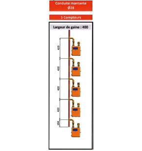 CM Élement haut avec bouchon haut D 28 X 1 - 5 piquages en simple (suivant speci
