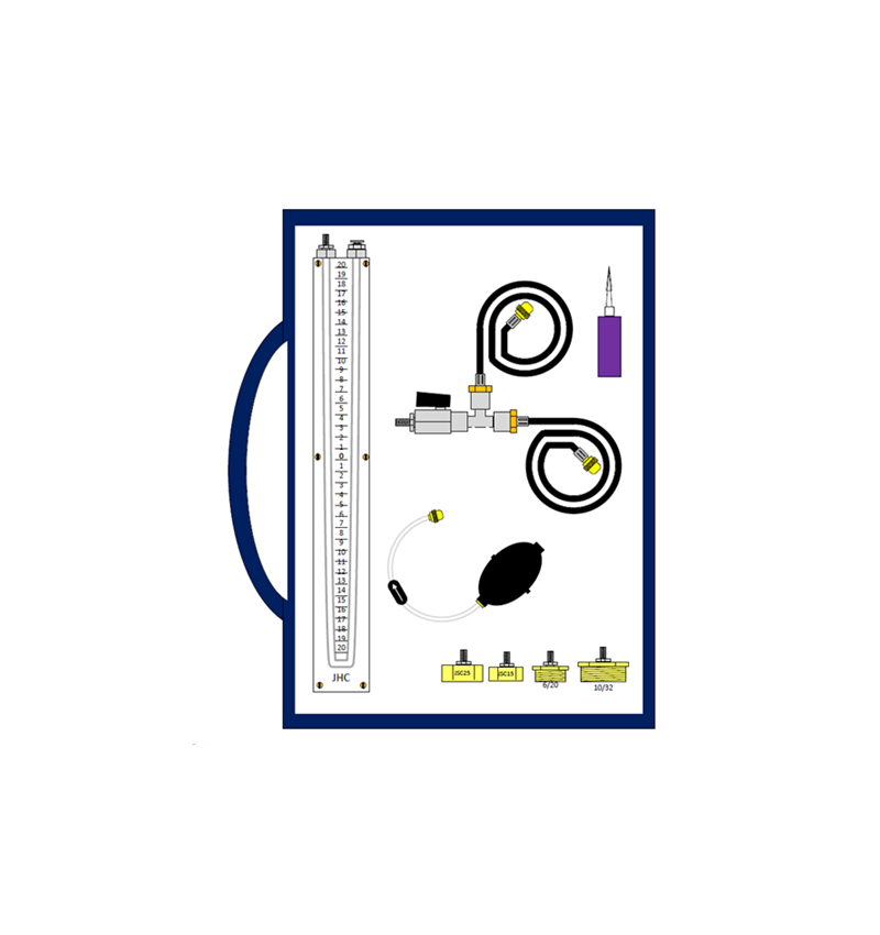 MALLETTE avec manomètre à eau en "U" 40mb avec poire et raccords MALLETTE avec manomètre à eau en "U" 40mb avec poire et raccords