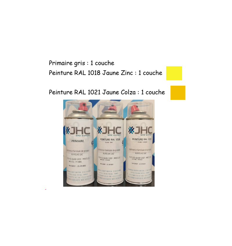 PEINTURE CICM - Peinture en SPRAY - RAL 1021 Jaune Colza - 1539003 PEINTURE CICM - Peinture en SPRAY - RAL 1021 Jaune Colza - 1539003