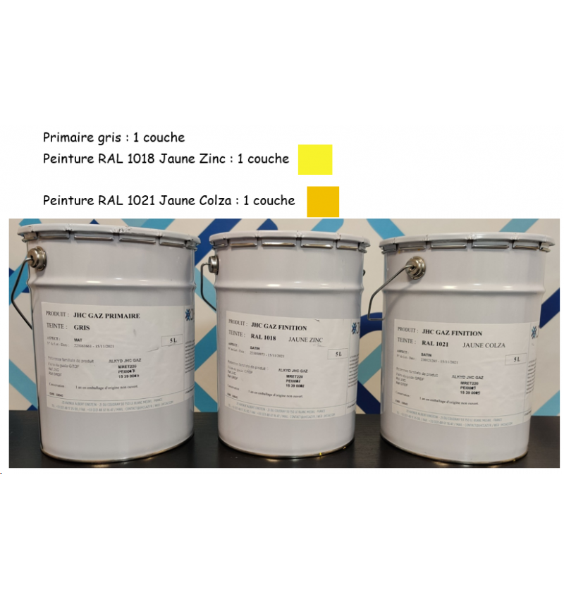 PEINTURE CICM - Peinture en POT de 5 litres - RAL 1021 Jaune Colza - 1539009 PEINTURE CICM - Peinture en POT de 5 litres - RAL 1021 Jaune Colza - 1539009