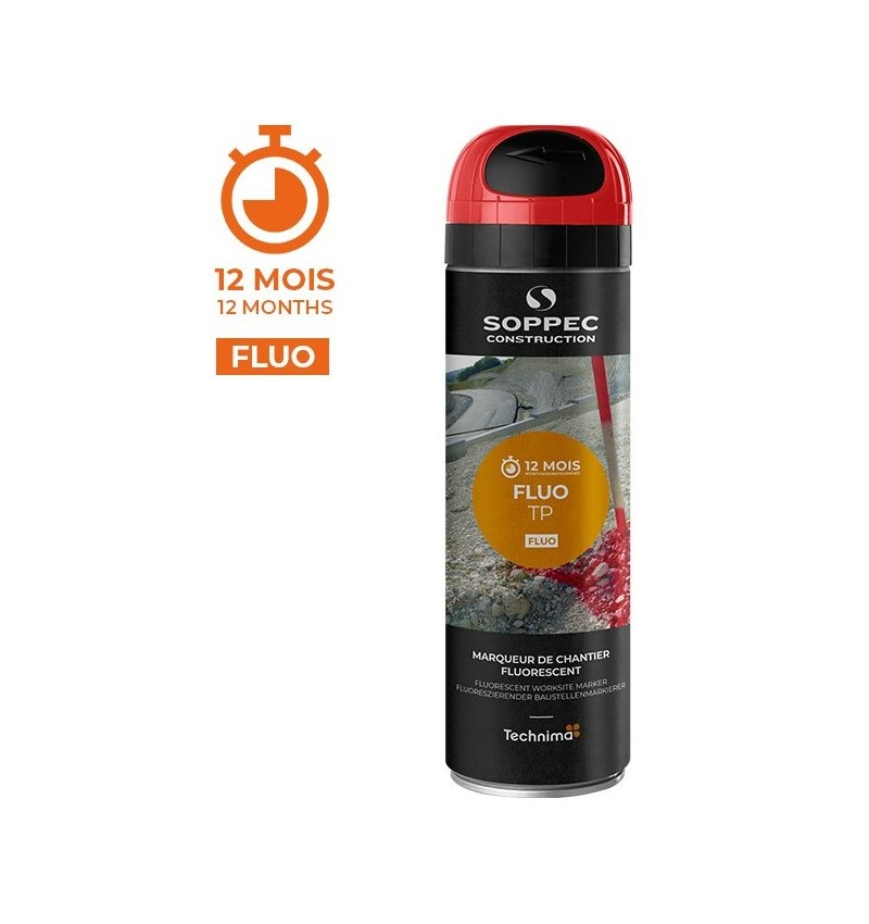 PEINTURE - Bombe Traçante Rouge Fluorescente FLUO TP 12 mois Aérosol - 8660011 PEINTURE - Bombe Traçante Rouge Fluorescente FLUO TP 12 mois Aérosol - 8660011