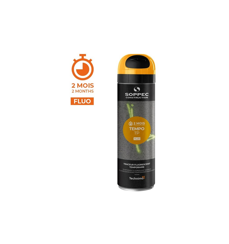 PEINTURE - Bombe Traçante Orange Fluorescente TEMPO TP 2 mois Aérosol - 8660014 PEINTURE - Bombe Traçante Orange Fluorescente TEMPO TP 2 mois Aérosol - 8660014