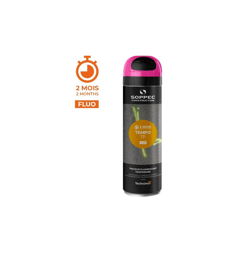 PEINTURE - Bombe Traçante Cerise Fluorescente TEMPO TP 2 mois Aérosol - 8660017 PEINTURE - Bombe Traçante Cerise Fluorescente TEMPO TP 2 mois Aérosol - 8660017