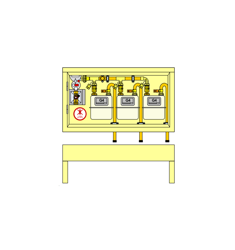 PLACARD Technique Gaz 3 Cpt G4 MP 21 MB Horizontal avec Socle PLACARD Technique Gaz 3 Cpt G4 MP 21 MB Horizontal avec Socle