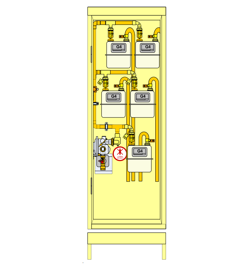 PLACARD Technique Gaz 5 Cpt G4 BP Réduit avec Socle PLACARD Technique Gaz 5 Cpt G4 BP Réduit avec Socle