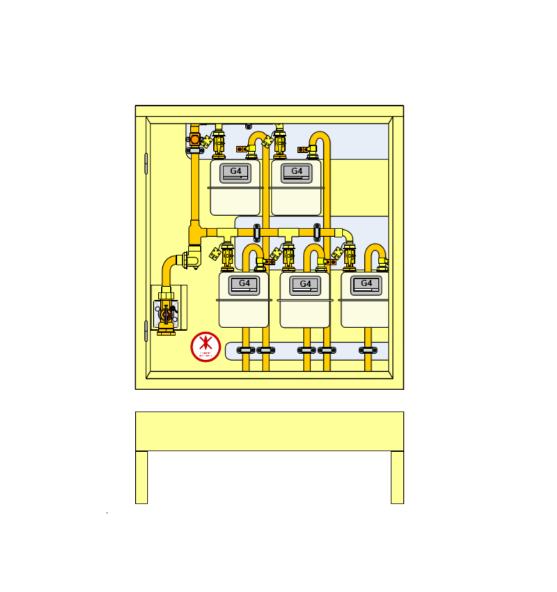PLACARD Technique Gaz 5 Cpt G4 BP Vertical avec Socle PLACARD Technique Gaz 5 Cpt G4 BP Vertical avec Socle