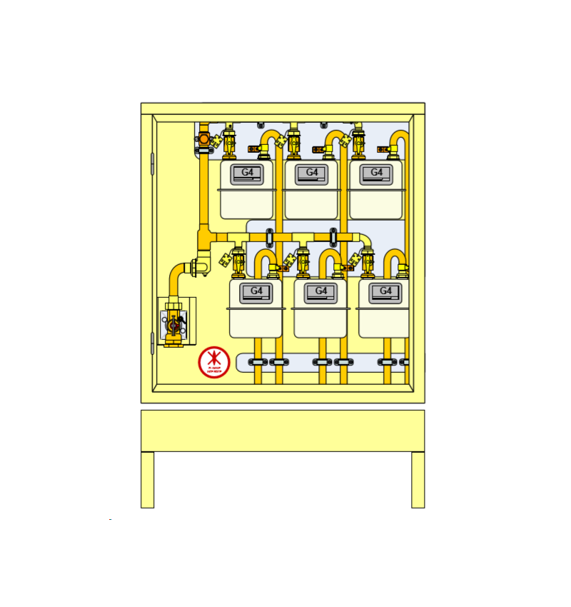 PLACARD Technique Gaz 6 Cpt G4 BP Vertical avec Socle PLACARD Technique Gaz 6 Cpt G4 BP Vertical avec Socle