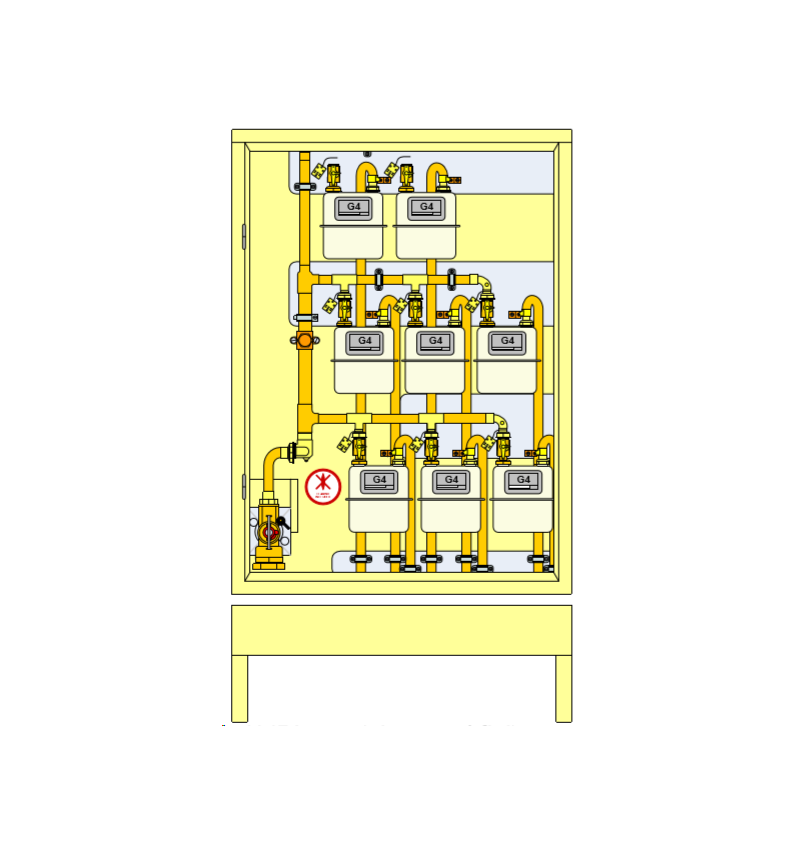 PLACARD Technique Gaz 8 Cpt G4 BP Vertical avec Socle PLACARD Technique Gaz 8 Cpt G4 BP Vertical avec Socle