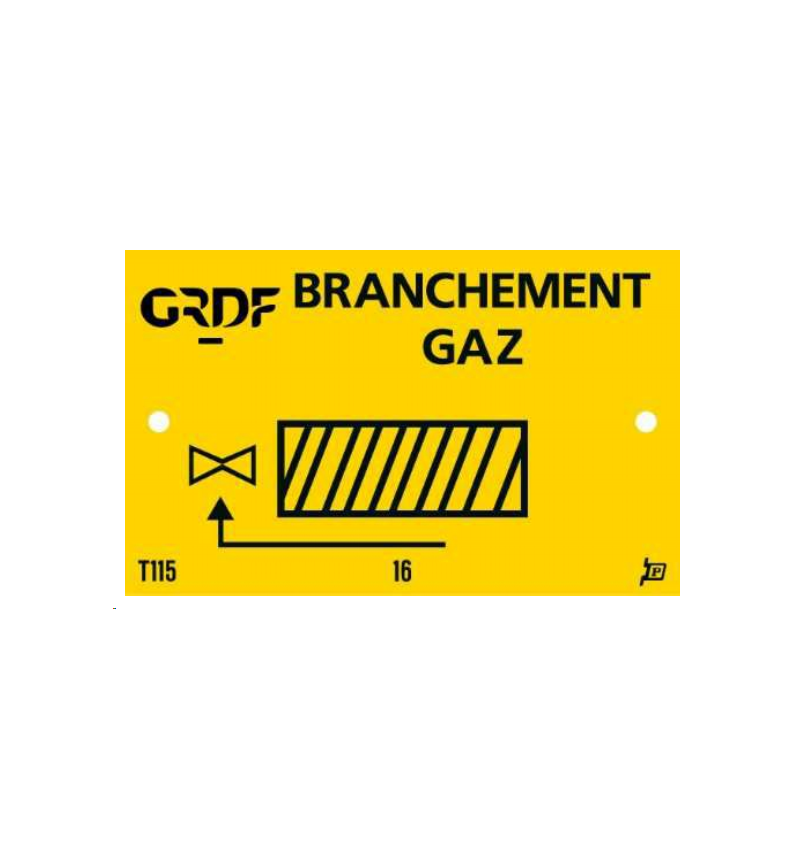 PLAQUE de Renvoi T 115 Renvoi à Gauche du Bâtiment PLAQUE de Renvoi T 115 Renvoi à Gauche du Bâtiment