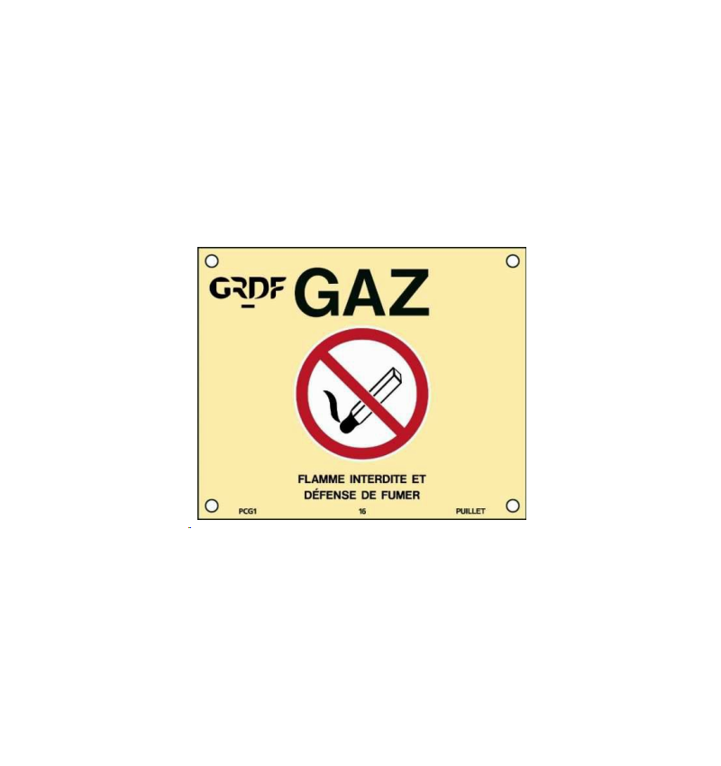 PLAQUE de Consigne PCG1 (GAZ) PLAQUE de Consigne PCG1 (GAZ)