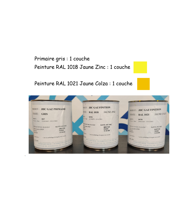 PEINTURE CICM - Peinture en POT de 1 litre - RAL 1021 Jaune Colza - 1539006 PEINTURE CICM - Peinture en POT de 1 litre - RAL 1021 Jaune Colza - 1539006