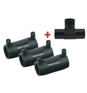 ENSEMBLE TE MMM + 3 Manchons Electrosoudables NF136-Gaz PE125 PN10 - 8025085