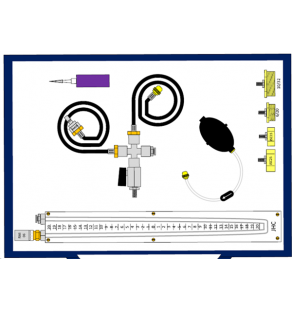 MALLETTE avec manomètre à eau en "U" 40mb avec poire et raccords