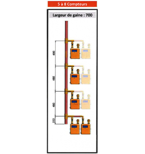CM Élément Étage D 54 X 1 - 6  piquages - En nourrice (suivant spcefication GRDF