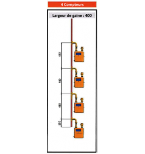 CM Élément Étage D 54 X 1 - 4  piquages - En simple (suivant specification GRDF