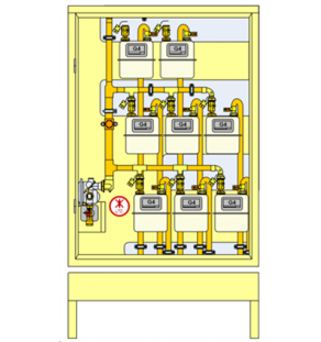 PLACARD Technique Gaz 5 Cpt 4 G4 et 1 G6 21MB Vertical avec Socle