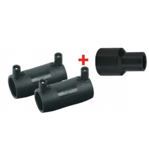 ENSEMBLE Reduction MM + 2 Manchons Electrosoudable NF136-Gaz PE110/63 PN10